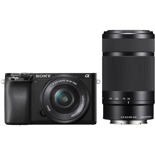 Sony Alpha α6100 Mirrorless Digital Camera with PZ 16-50mm and 55-210mm Lenses ILCE6100Y/B