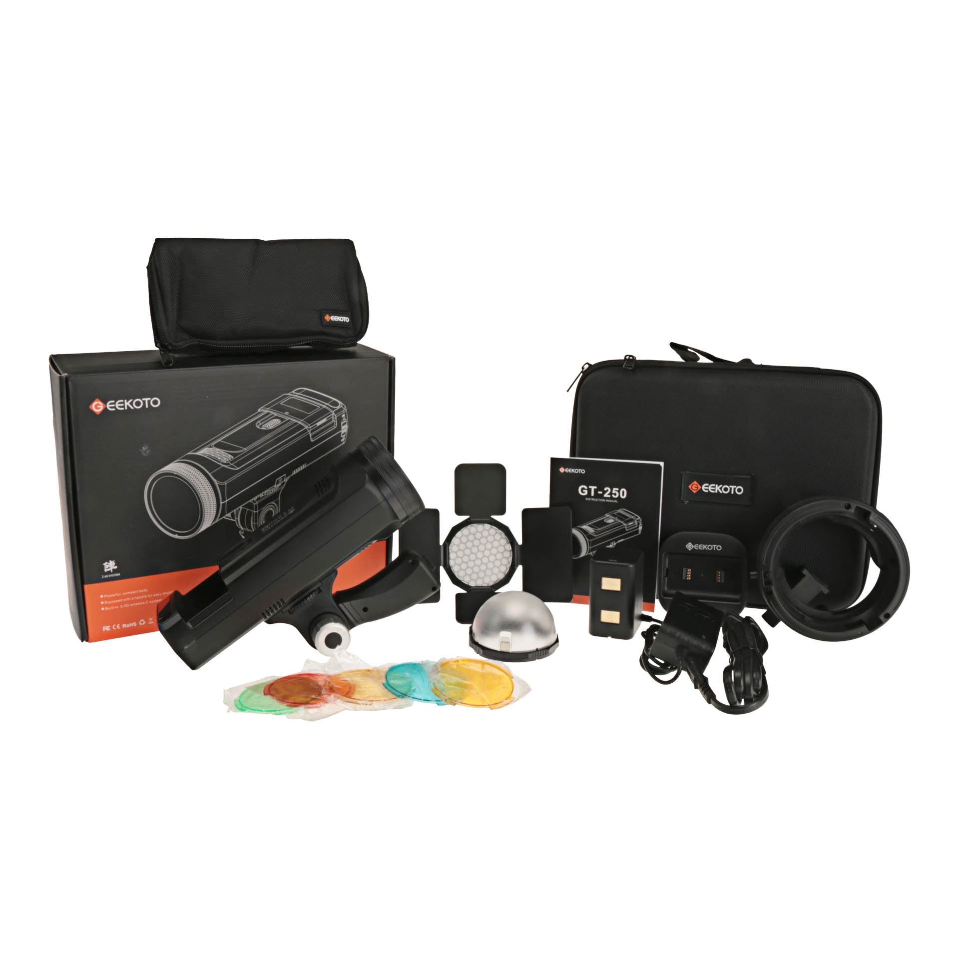Buy Geekoto GT-250 250 W/s Handheld Monolight with Modifiers - National